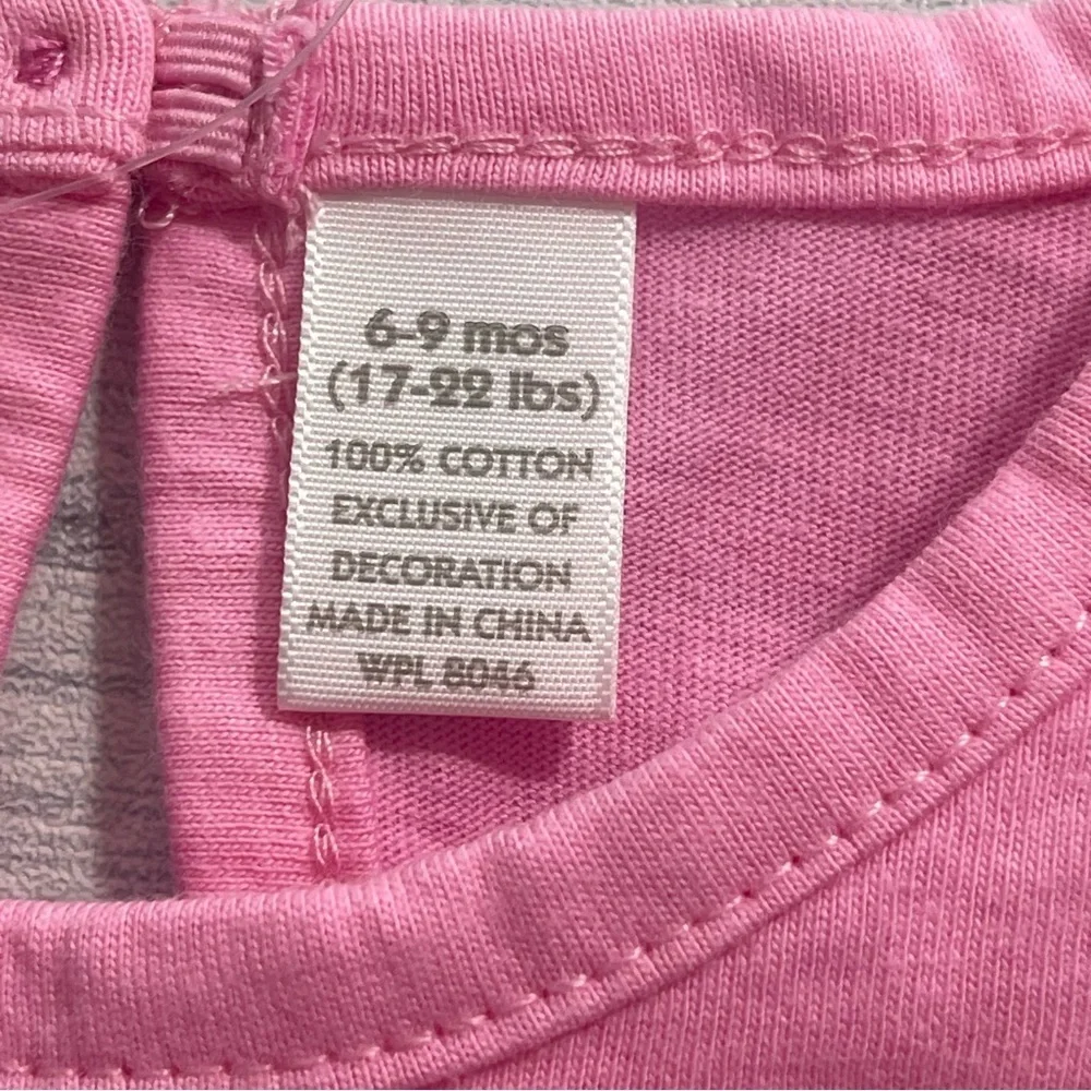 First Impressions Pink Appliqué Bunny Romper Sunsuit 6-9 Months (17-22lbs) NWT